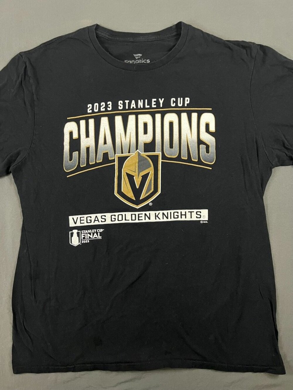 2023 Stanley Cup Champion Las Vegas Knights Tshirt Men’s Large Fanatics Hockey